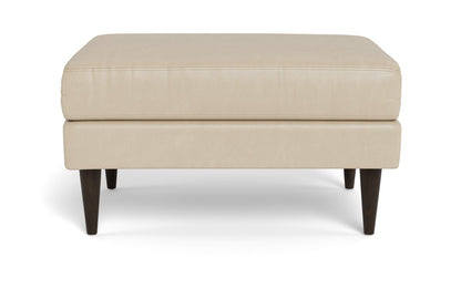 Wallace Leather Untufted Ottoman - Hudson Iron