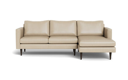 Wallace 98" Leather Untufted Right Chaise Sectional - Hudson Ivory