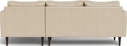 Wallace 98" Leather Untufted Right Chaise Sectional - Hudson Ivory