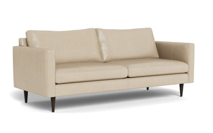 Wallace 85" Leather Untufted Sofa - Hudson Ivory