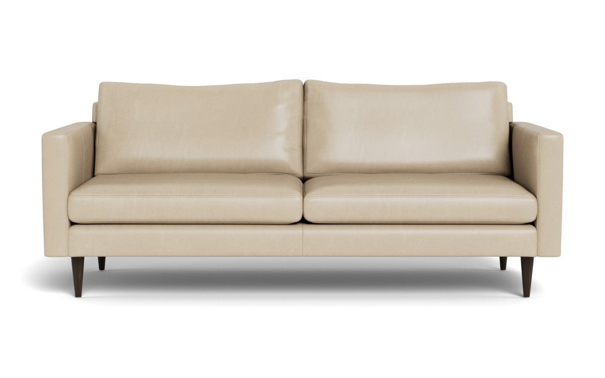 Wallace 85" Leather Untufted Sofa - Hudson Ivory