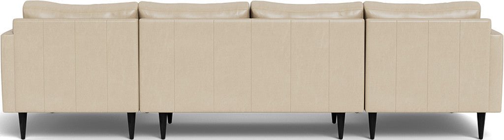 Wallace 126" Leather Untufted Double Chaise U Sectional - Hudson Ivory