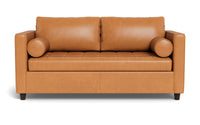 Ladybird 72" Leather Full Sleeper Loveseat - Hudson Lager