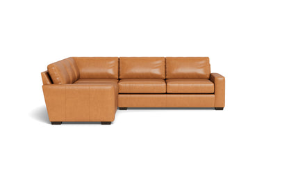 Mas Mesa 127" Deep Leather Corner Sectional - Hudson Lager