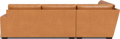 Mas Mesa 127" Deep Leather Corner Sectional - Hudson Lager
