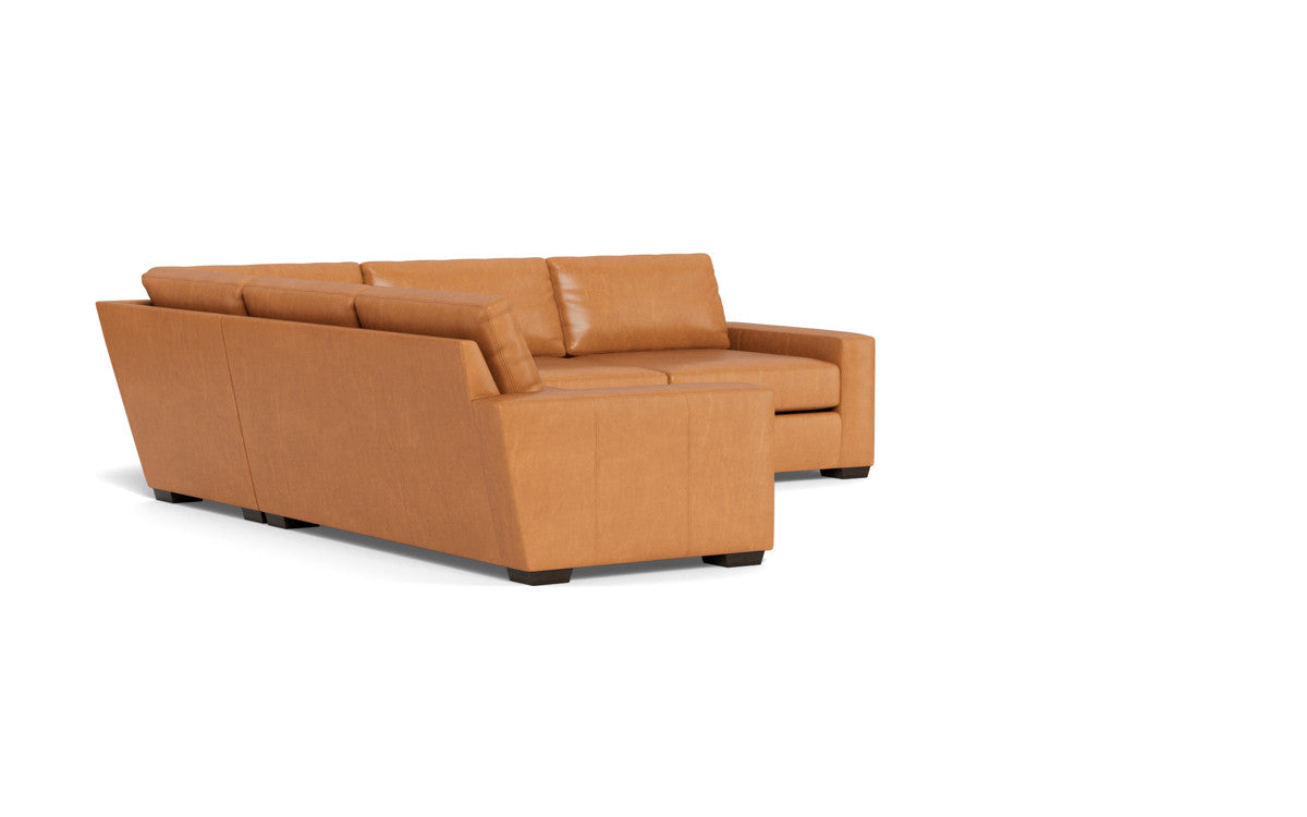 Mas Mesa 127" Deep Leather Corner Sectional - Hudson Lager