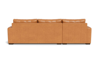 Mesa 123" Leather Left Chaise Sectional - Hudson Lager