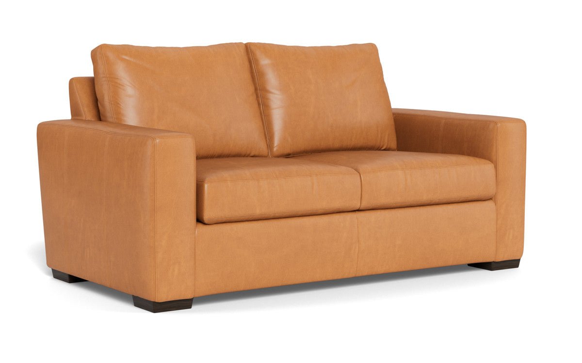 Mas Mesa 72" Deep Leather Loveseat - Hudson Lager