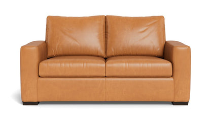 Mas Mesa 72" Deep Leather Loveseat - Hudson Lager