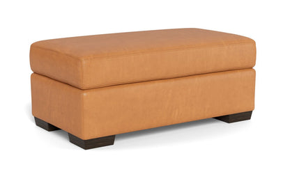 Mas Mesa Leather Ottoman - Hudson Lager