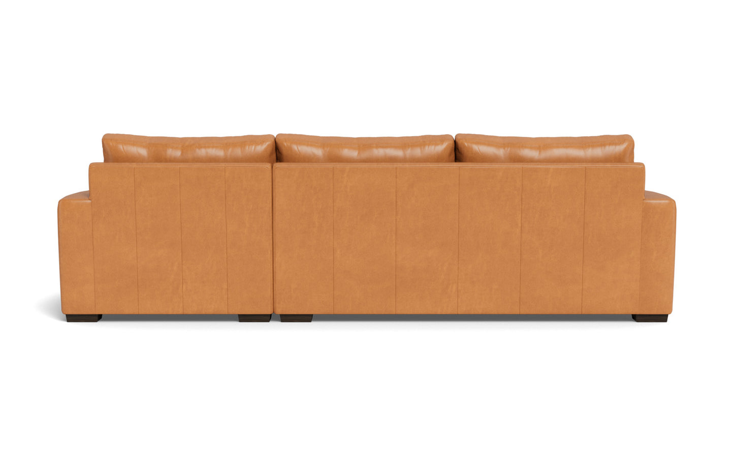 Mesa 123" Leather Right Chaise Sectional - Hudson Lager