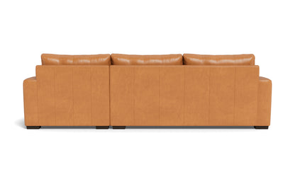 Mesa 123" Leather Right Chaise Sectional - Hudson Lager
