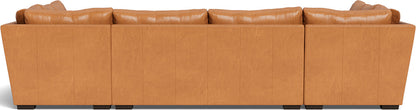 Mas Mesa 166" Deep Leather Condo U Sectional - Hudson Lager