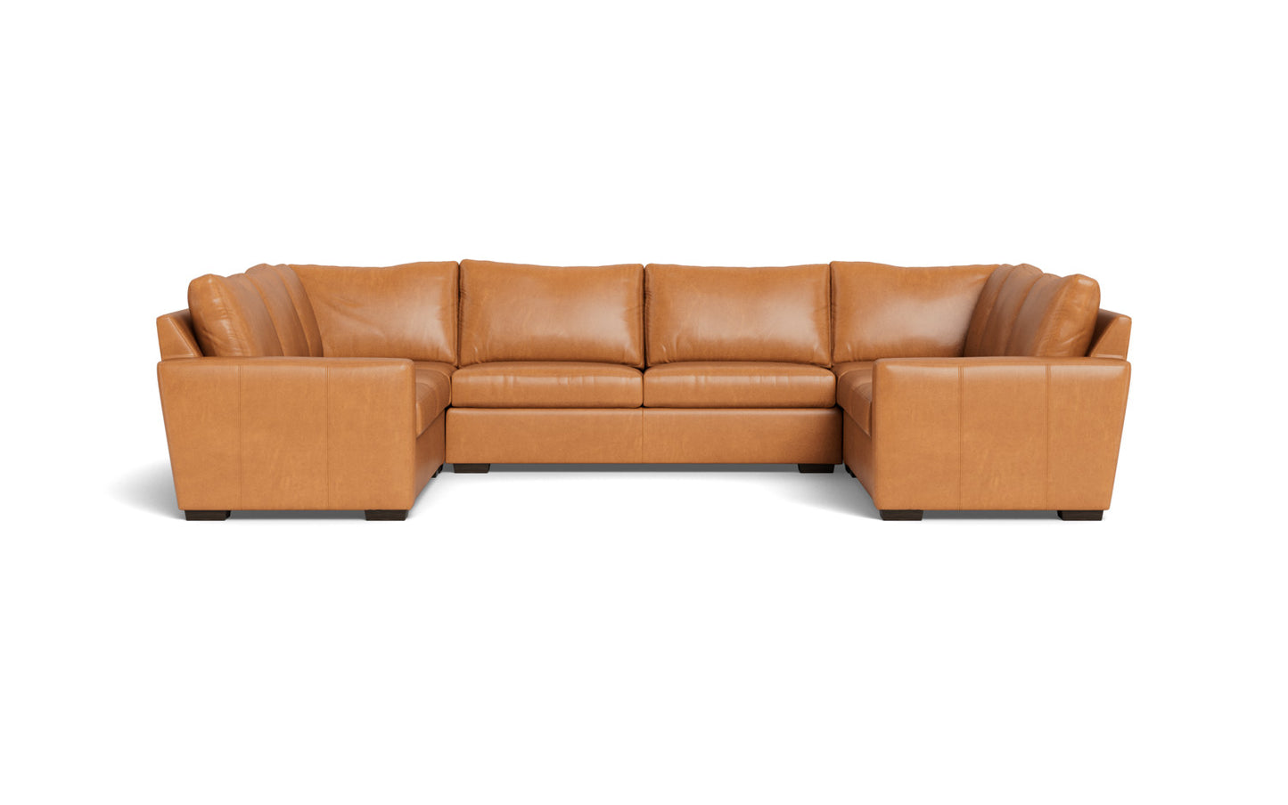 Mesa 154" Leather Condo U Sectional - Hudson Lager