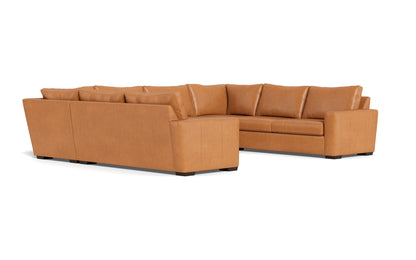 Mesa 154" Leather Condo U Sectional - Hudson Lager