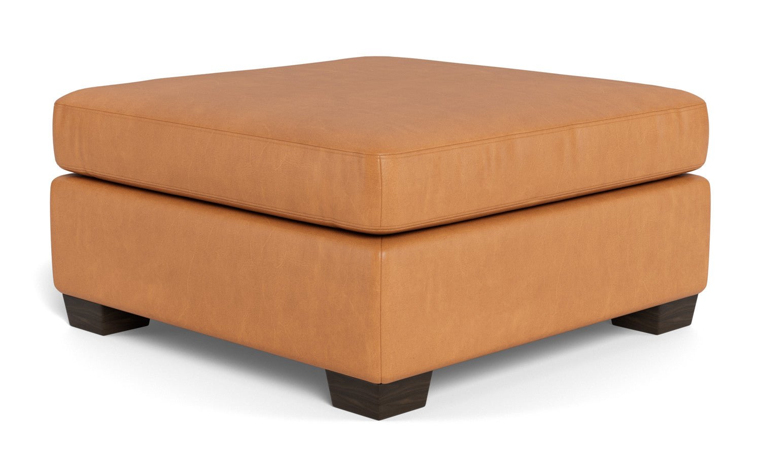 Mesa Leather Cocktail Ottoman - Hudson Ivory