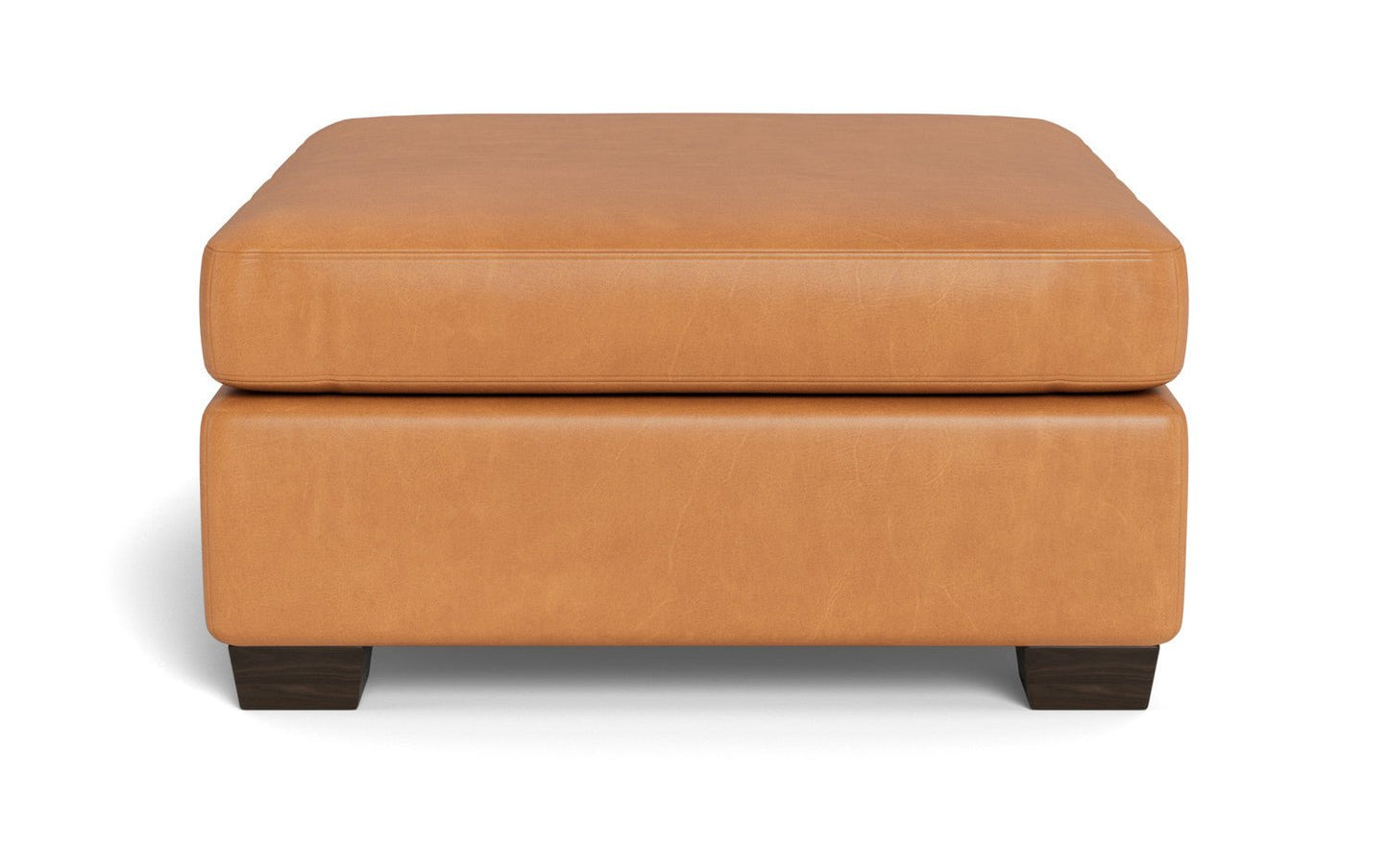 Mesa Leather Cocktail Ottoman - Hudson Ivory