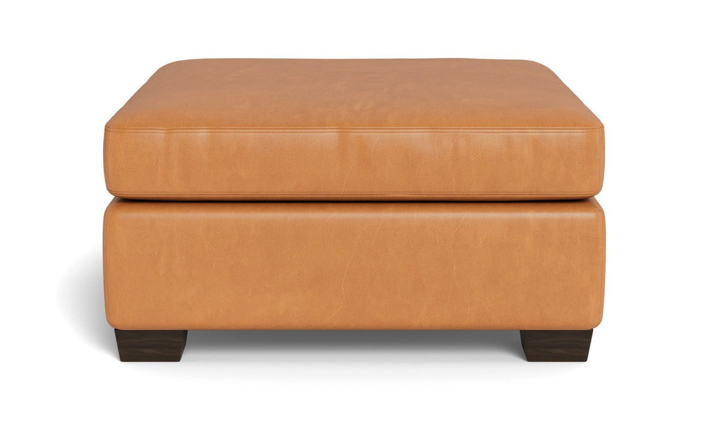Mesa Leather Cocktail Ottoman - Hudson Lager