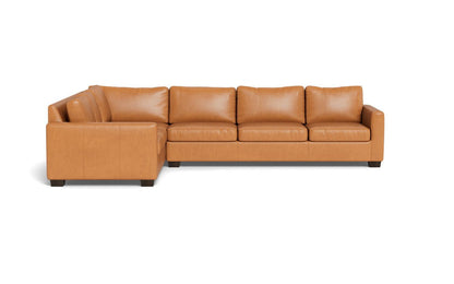 Track 121" Leather Left Corner Sectional With Raf Sleeper Sectional - Hudson Lager