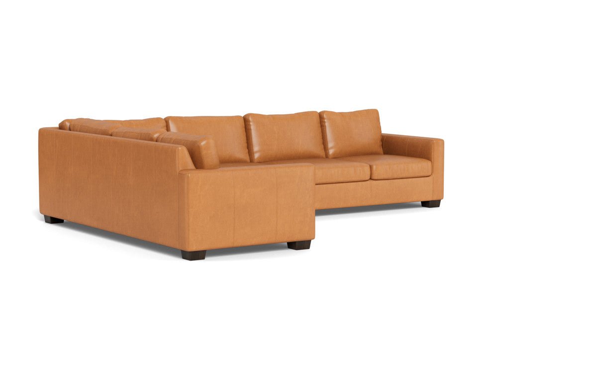 Track 121" Leather Left Corner Sectional - Hudson Lager