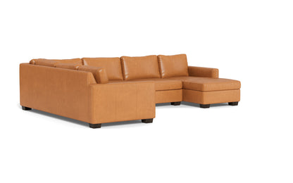 Track 141" Leather Corner Sectionals w. Right Chaise - Hudson Lager