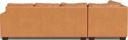 Track 121" Leather Left Chaise Sleeper Sectional - Hudson Ivory