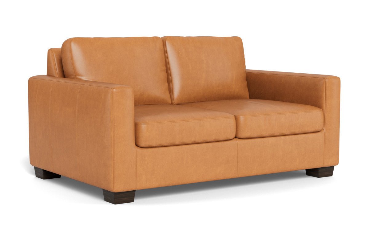 Track 62" Leather Loveseat - Hudson Lager