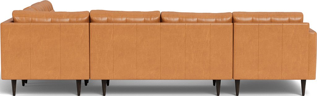 Wallace 130" Leather Corner Sectionals w. Left Chaise - Hudson Lager