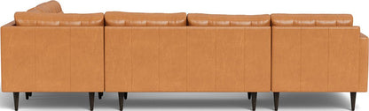 Wallace 130" Leather Corner Sectionals w. Left Chaise - Hudson Lager