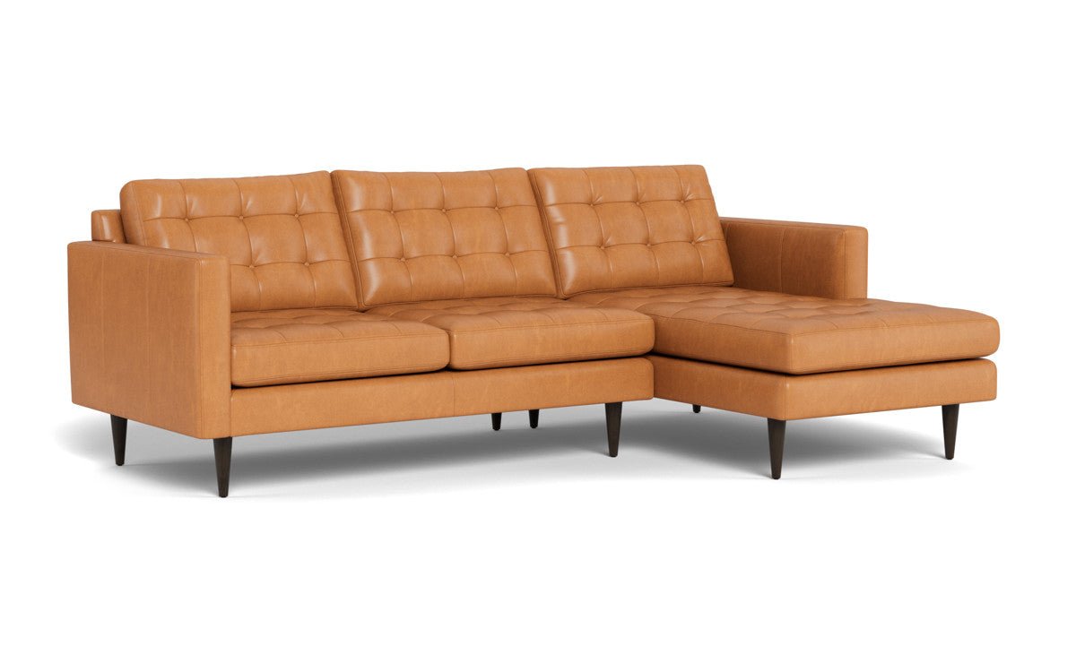 Wallace 98" Leather Right Chaise Sectional - Hudson Lager