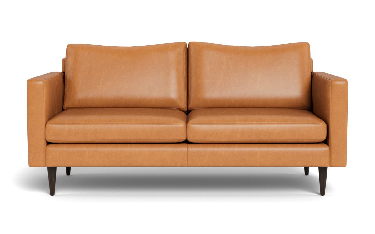 Wallace 74" Leather Untufted Apartment Sofa - Hudson Lager