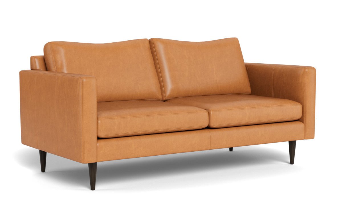 Wallace 74" Leather Untufted Apartment Sofa - Hudson Lager