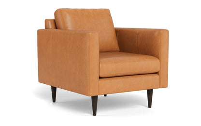 Wallace 34" Leather Untufted Arm Chair - Hudson Lager