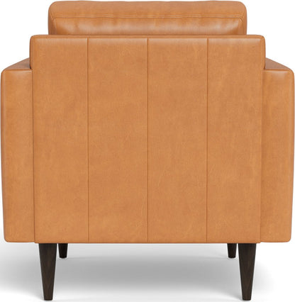 Wallace 34" Leather Untufted Arm Chair - Hudson Lager