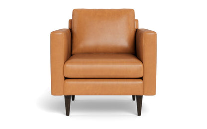 Wallace 34" Leather Untufted Arm Chair - Hudson Lager