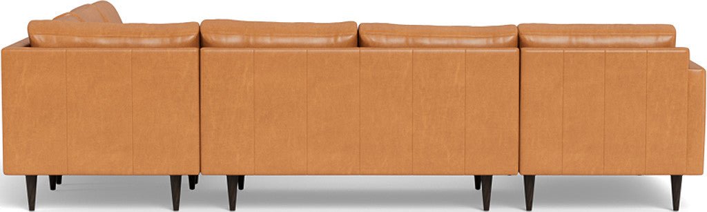 Wallace 130" Leather Untufted Corner Sectionals w. Left Chaise - Hudson Lager