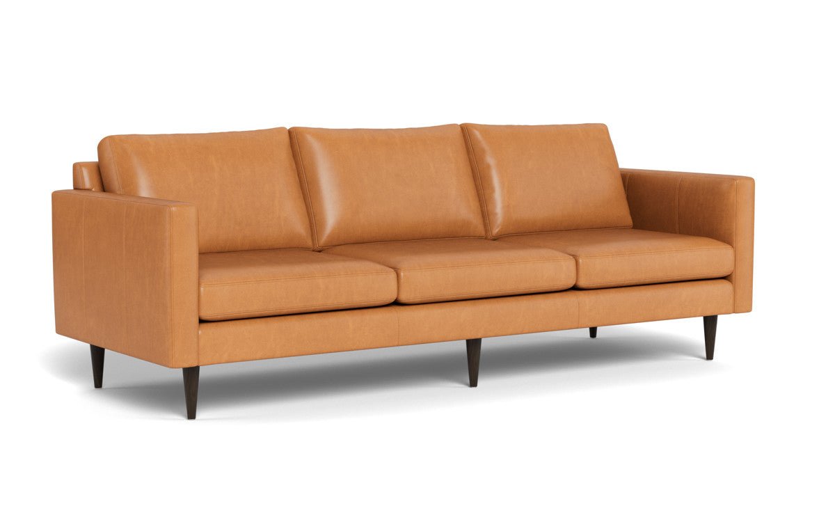 Wallace 98" Leather Untufted Estate Sofa - Hudson Lager