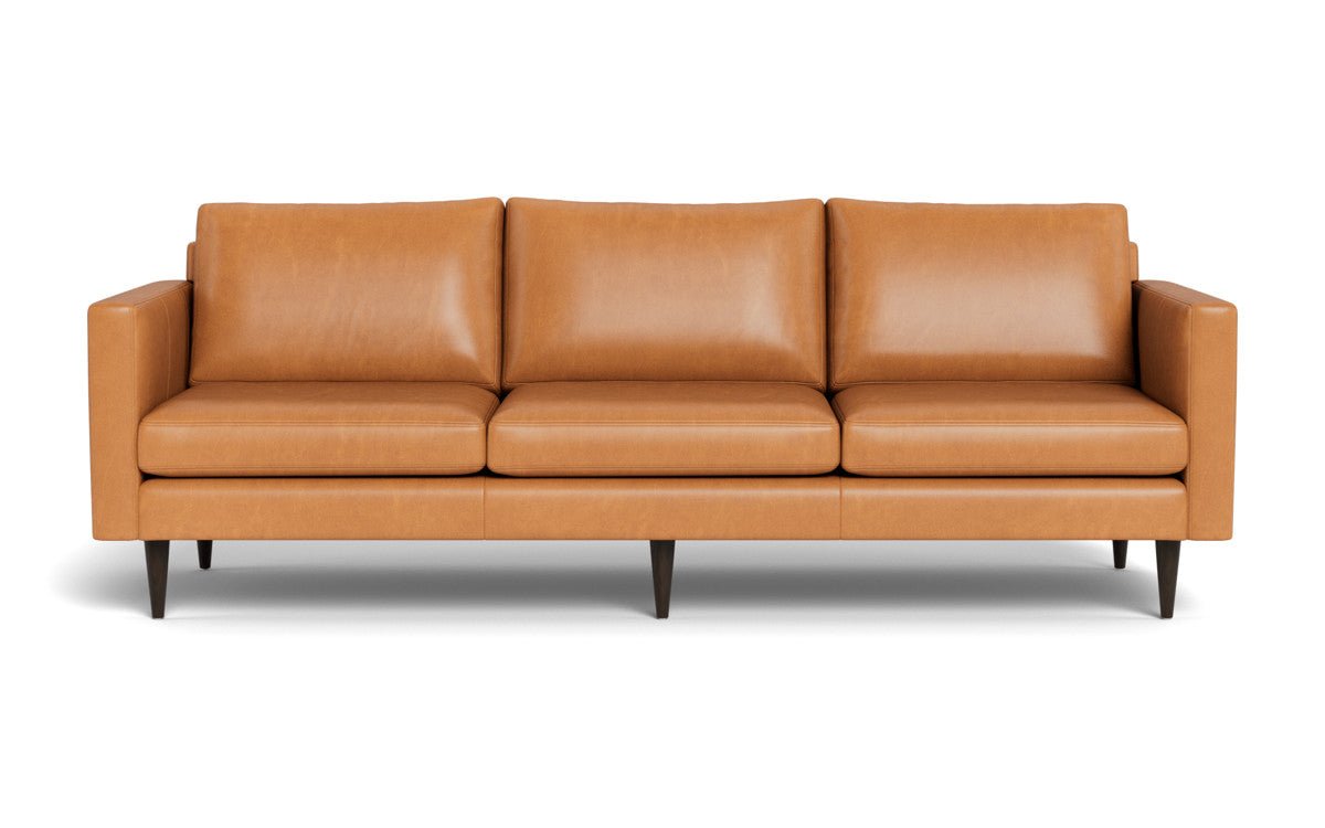 Wallace 98" Leather Untufted Estate Sofa - Hudson Lager