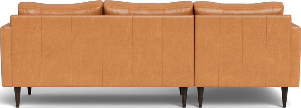 Wallace 98" Leather Untufted Left Chaise Sectional - Hudson Lager