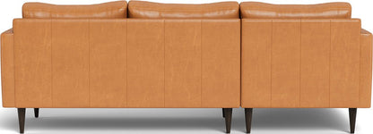 Wallace 98" Leather Untufted Left Chaise Sectional - Hudson Lager