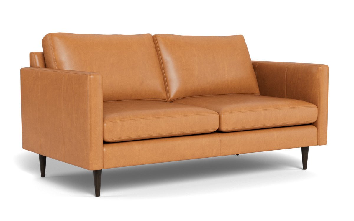 Wallace 69" Leather Untufted Loveseat - Hudson Lager