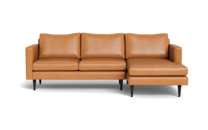 Wallace 98" Leather Untufted Right Chaise Sectional - Hudson Lager