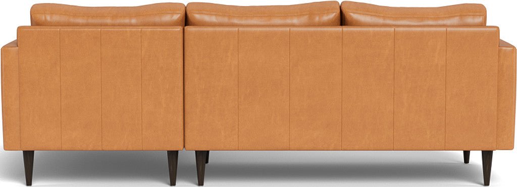 Wallace 98" Leather Untufted Right Chaise Sectional - Hudson Lager