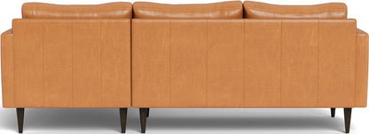 Wallace 98" Leather Untufted Right Chaise Sectional - Hudson Lager