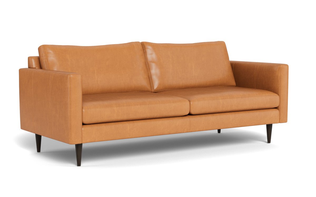 Wallace 85" Leather Untufted Sofa - Hudson Lager
