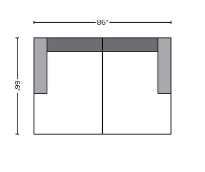 Mas Mesa 86" Deep Leather Double Chaise -