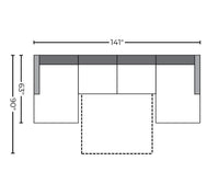 Track 141" Leather Double Chaise With Full Sleeper Loveseat - Hudson Lager