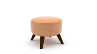 Katy 18" Leather Round Leg Ottoman - Hudson Lager