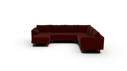Ladybird 133" Corner Sectional with Left Chaise - Superb Rust