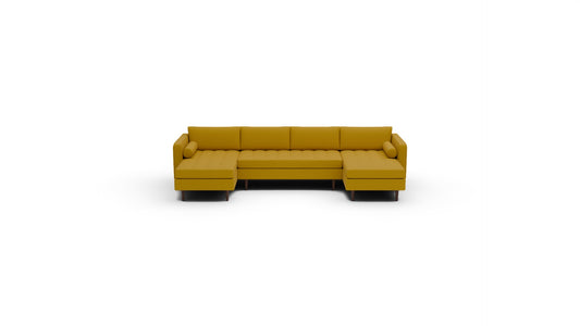 Ladybird 132" Double Chaise with Armless Loveseat - Sorrento Sunflower